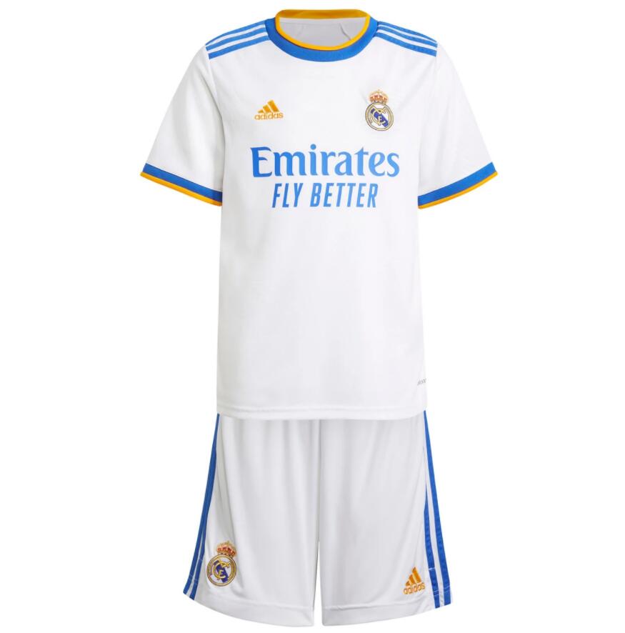 2021/22 Real Madrid Kids Home Soccer Kits Shirt With Shorts